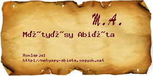 Mátyásy Abiáta névjegykártya